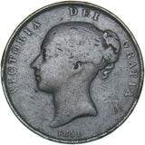 1851 Penny (Far Colon) - Victoria British Copper Coin