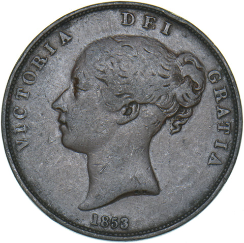 1853 Penny (OT) - Victoria British Copper Coin