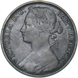 1875 Penny - Victoria British Bronze Coin - Nice