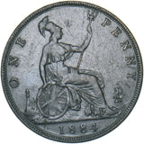 1884 Penny - Victoria British Bronze Coin