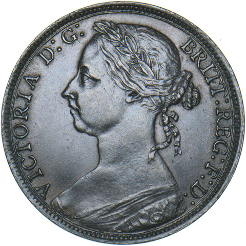 1891 Penny - Victoria British Bronze Coin - Very Nice