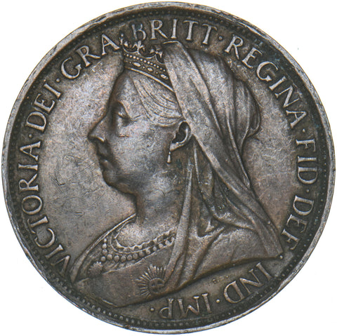 1895 Penny - Victoria British Bronze Coin - Very Nice