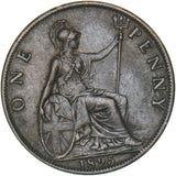 1895 Penny - Victoria British Bronze Coin - Very Nice