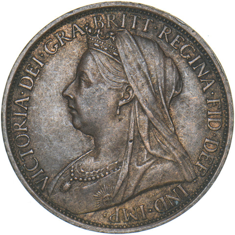 1895 Penny - Victoria British Bronze Coin - Very Nice