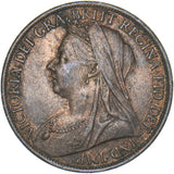 1896 Penny - Victoria British Bronze Coin - Very Nice