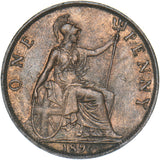 1896 Penny - Victoria British Bronze Coin - Very Nice
