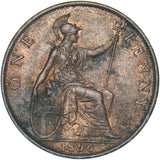1896 Penny - Victoria British Bronze Coin - Very Nice