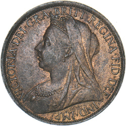 1896 Penny - Victoria British Bronze Coin - Very Nice