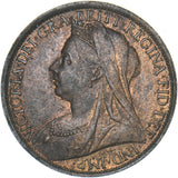 1896 Penny - Victoria British Bronze Coin - Very Nice
