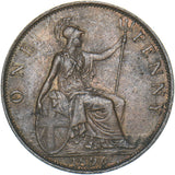 1896 Penny - Victoria British Bronze Coin - Very Nice