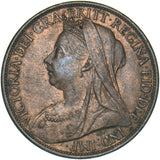 1896 Penny - Victoria British Bronze Coin - Very Nice