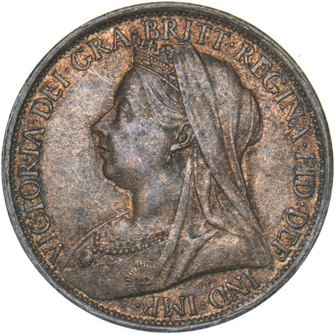 1896 Penny - Victoria British Bronze Coin - Very Nice