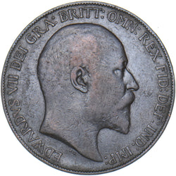 1908 Penny (Very Rare F164A) - Edward VII British Bronze Coin