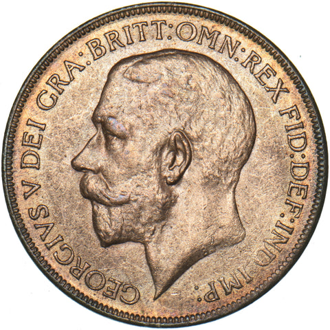 1922 Penny - George V British Bronze Coin - Very Nice