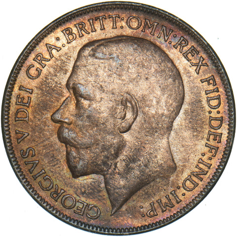 1922 Penny - George V British Bronze Coin - Very Nice