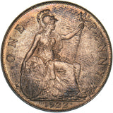 1922 Penny - George V British Bronze Coin - Very Nice