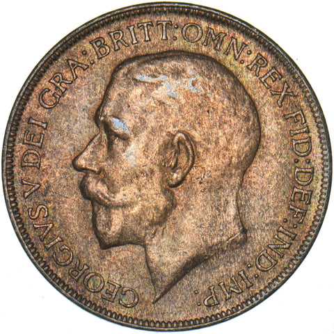 1922 Penny - George V British Bronze Coin - Very Nice