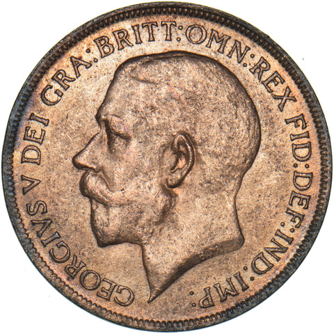 1922 Penny - George V British Bronze Coin - Very Nice