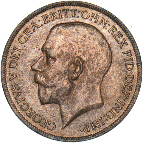 1922 Penny - George V British Bronze Coin - Very Nice