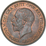 1930 Penny - George V British Bronze Coin - Very Nice