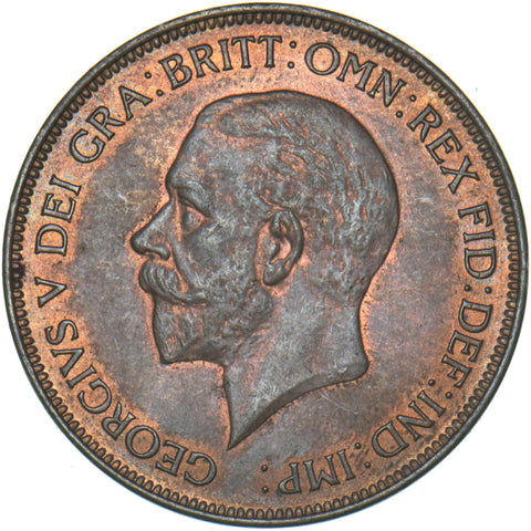 1930 Penny - George V British Bronze Coin - Very Nice