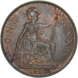 1930 Penny - George V British Bronze Coin - Very Nice