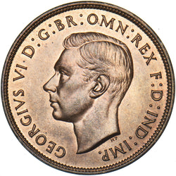 1937 Penny - George VI British Bronze Coin - Superb