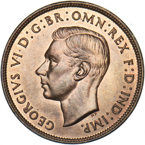 1937 Penny - George VI British Bronze Coin - Superb