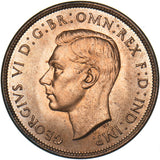 1937 Penny - George VI British Bronze Coin - Superb