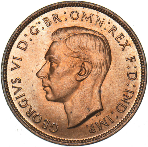 1937 Penny - George VI British Bronze Coin - Superb