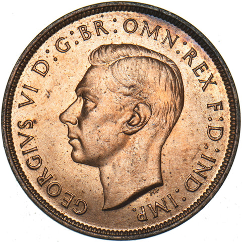 1937 Penny - George VI British Bronze Coin - Superb