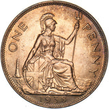 1938 Penny - George VI British Bronze Coin - Superb