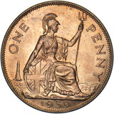 1939 Penny - George VI British Bronze Coin - Superb