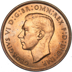 1939 Penny - George VI British Bronze Coin - Superb