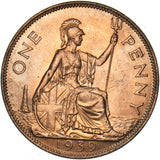 1939 Penny - George VI British Bronze Coin - Superb