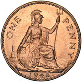 1948 Penny - George VI British Bronze Coin - Superb