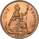 1949 Penny - George VI British Bronze Coin - Superb