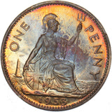1953 Proof Penny - Elizabeth II British Bronze Coin - Superb