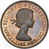 1953 Proof Penny - Elizabeth II British Bronze Coin - Superb