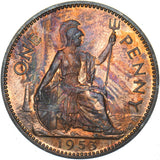 1953 Proof Penny - Elizabeth II British Bronze Coin - Superb