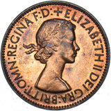 1953 Proof Penny - Elizabeth II British Bronze Coin - Superb