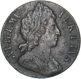 1698 Halfpenny - William III British Copper Coin - Nice