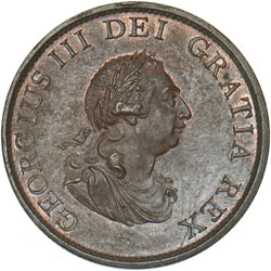 1799 Halfpenny - George III British Copper Coin - Very Nice