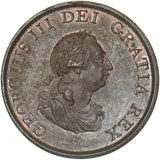 1799 Halfpenny - George III British Copper Coin - Very Nice