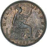 1887 Halfpenny - Victoria British Bronze Coin