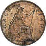 1902 Halfpenny - Edward VII British Bronze Coin - Superb