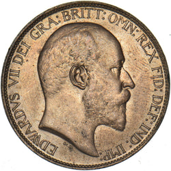 1902 Halfpenny - Edward VII British Bronze Coin - Superb