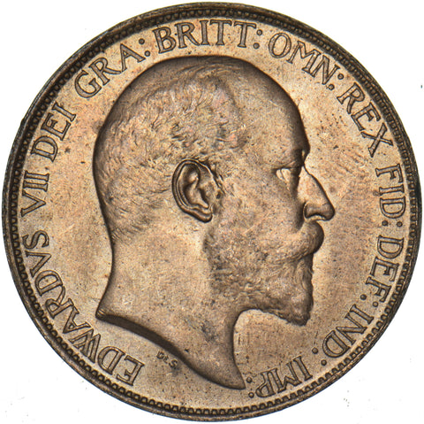 1902 Halfpenny - Edward VII British Bronze Coin - Superb
