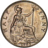 1902 Halfpenny - Edward VII British Bronze Coin - Superb