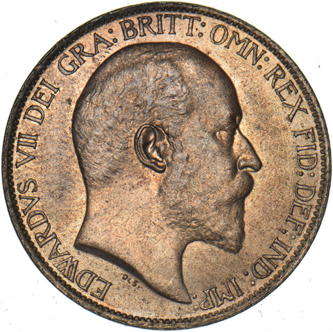1902 Halfpenny - Edward VII British Bronze Coin - Superb